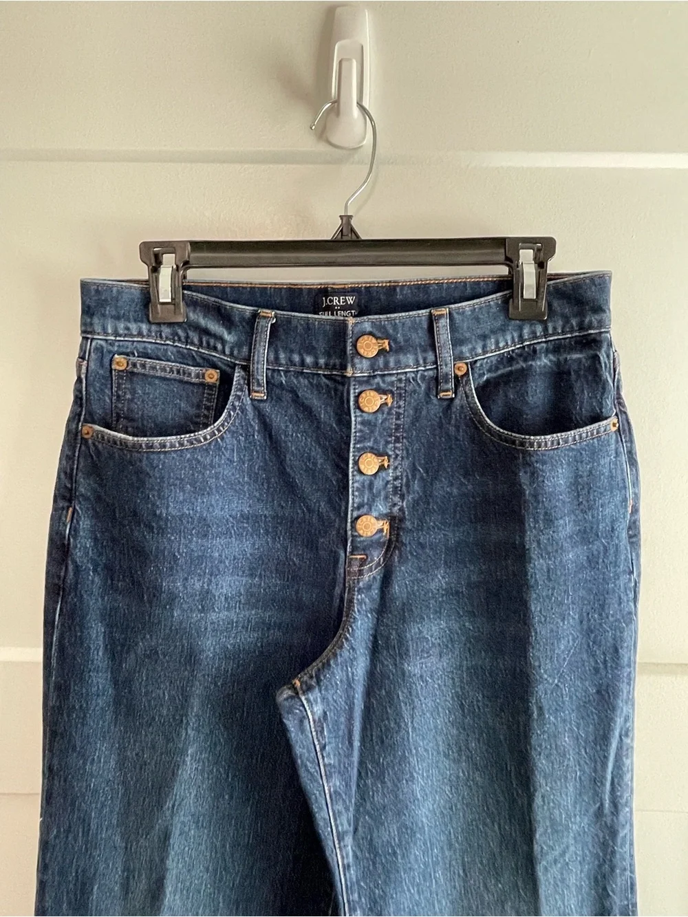 J. Crew Wide Leg Full Length Dark Wash Jeans Size 28